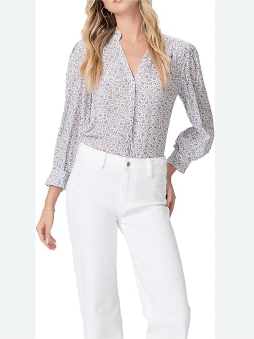 PAIGE Keyra Floral Print 3/4 Sleeved Top Size XS